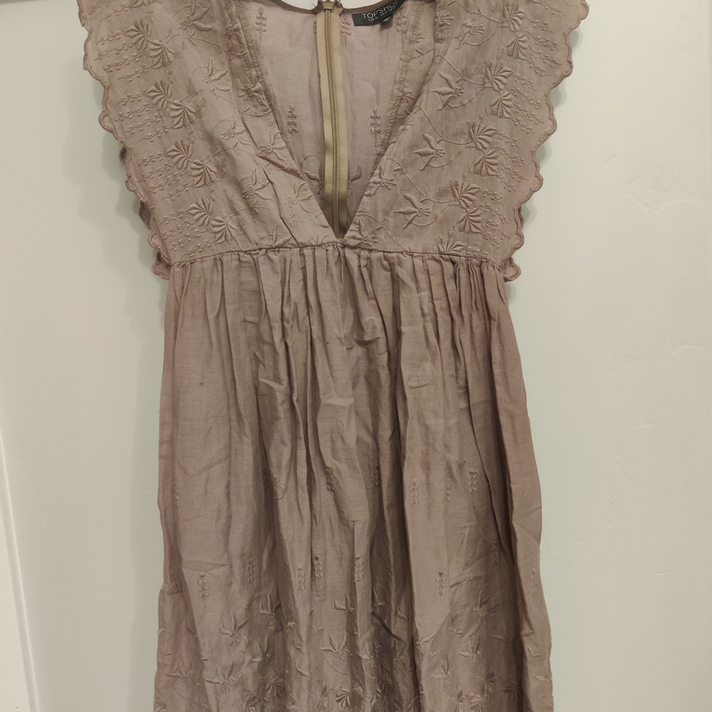 TopShop Embroidered V-Neck Dress